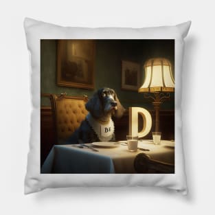 Letter D for Dining Dog from AdventuresOfSela Pillow