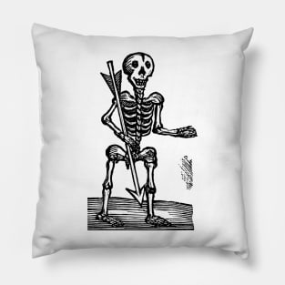 Antique Woodcut Death Skeleton Pillow