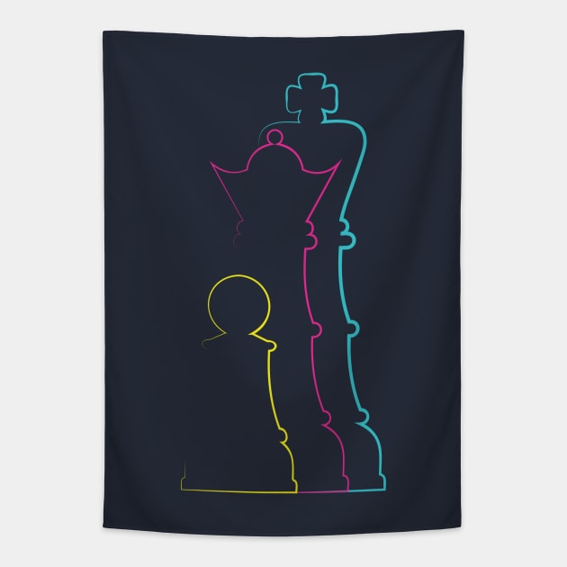 Colorful chess pieces Tapestry by AnnArtshock