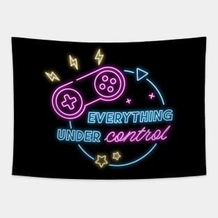 Cool neon gaming quote Tapestry
