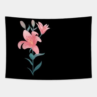 Pink Lily Flower Tapestry