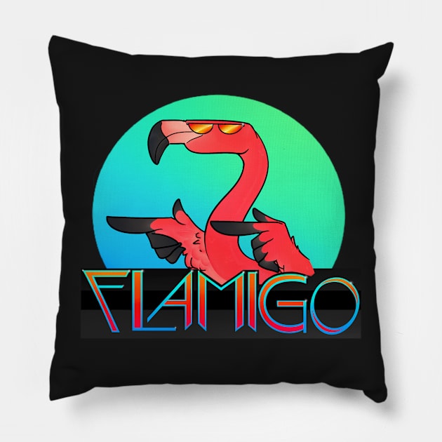 FLAMIGO Pillow by SmalltimeCryptid