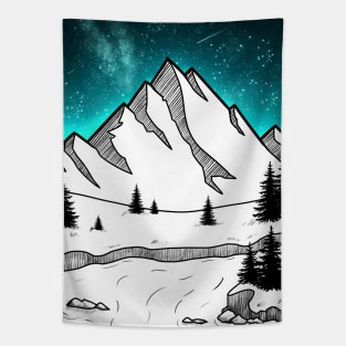 Milky Way Mountains Tapestry