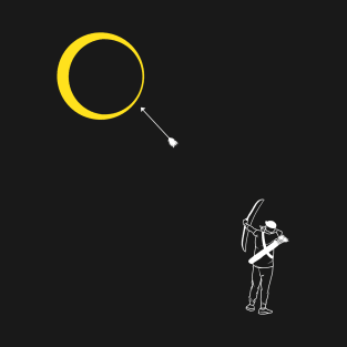 Total Solar Eclipse 2024 Archer Shooting Arrows at the Sun T-Shirt