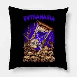 Blue Skull Hourglass Pillow