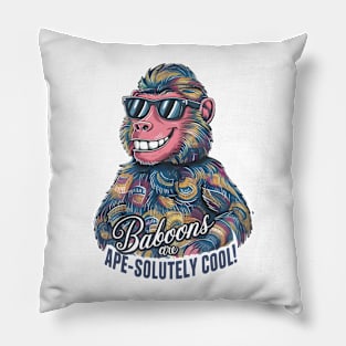 Cool Baboon in Sunglasses Pillow