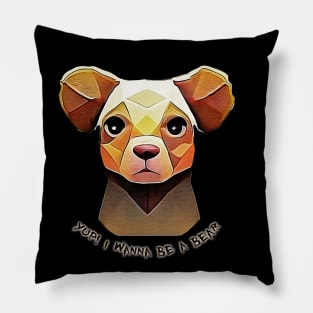 low poly bear Pillow