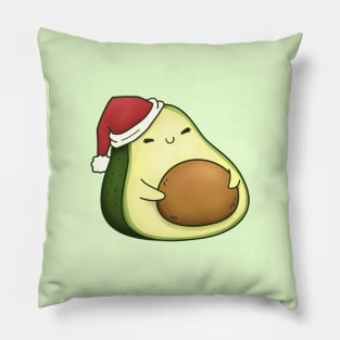 Cute Christmas Avocado in Santa Hat Pillow