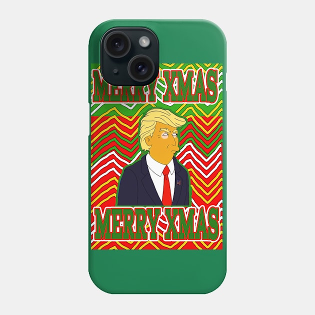 Merry Xmas Donald Trump Christmas Sweater in Bad Taste Phone Case by silentrob668