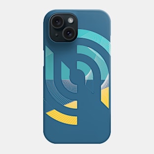 Geometric vector blue yellow abstract Phone Case