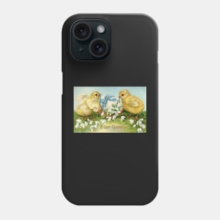 Vintage Easter Chicks with Flowers Phone Case