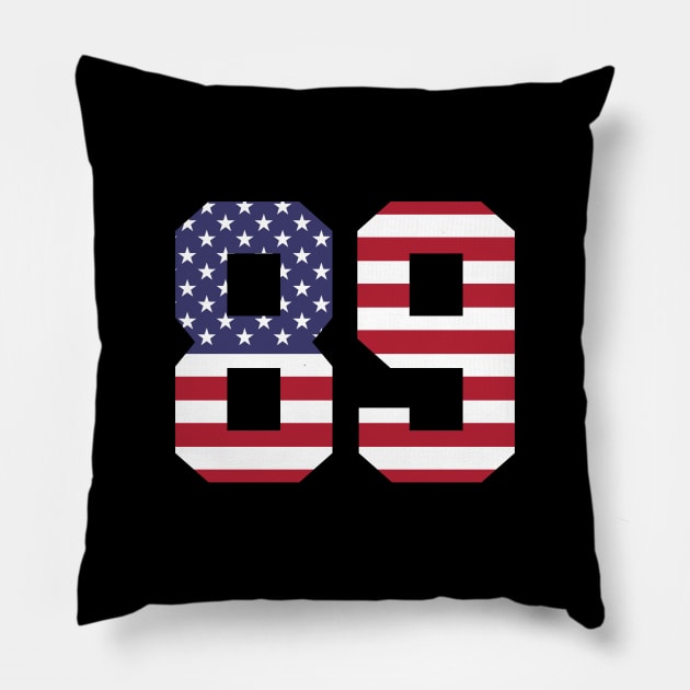 United States Number 89 Pillow by Ericokore