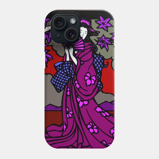 Geisha No. 2 (Color) Phone Case by LefTEE Designs