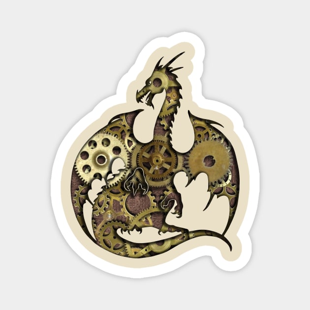 Clockwork Dragon Magnet by ferinefire