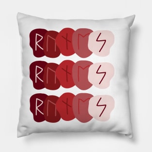 "RUNES" On Red Pillow