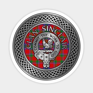 Clan Sinclair Crest & Tartan Knot Magnet