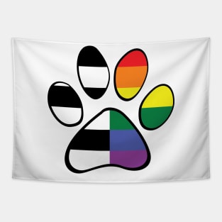 Straight Ally Pride Paw Tapestry