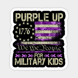 Purple Up For Military Military Child Month Usa Flag Magnet