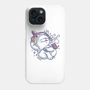 Cute bunny rabbit with headphones listening to the music and vibing Phone Case