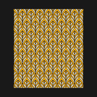 Art Deco Pattern no 36 - Yellow - BOHO Feather Pattern T-Shirt