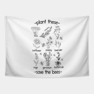 Plant These Save The Bees Tapestry