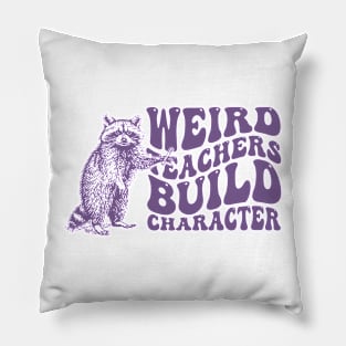 Weird Teachers Build Characters Retro Tshirt, Vintage Raccoon Shirt, Trash Panda Shirt, Funny Pillow