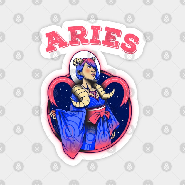 A Zodiac Sign Test Aries Magnet by ZenCloak