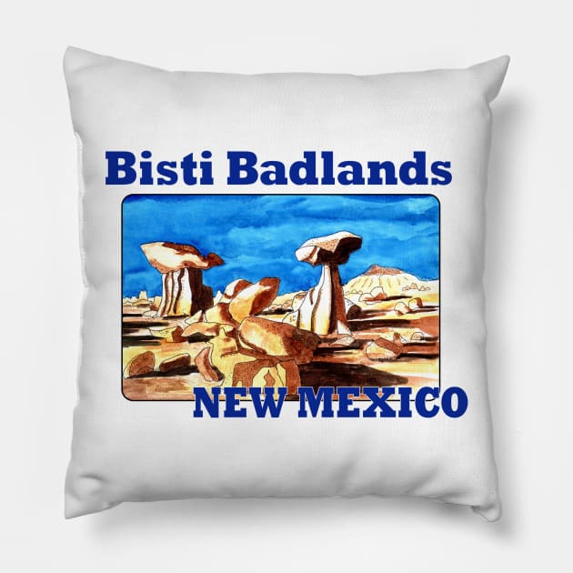 Bisti Badlands, New Mexico Pillow by MMcBuck