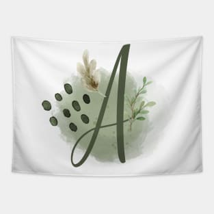 A Floral Letter Capital letter A | Monogram, Sticker Tapestry