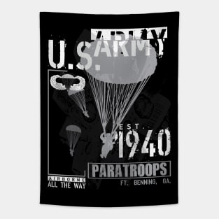 US Army Paratroopers Distressed Tapestry