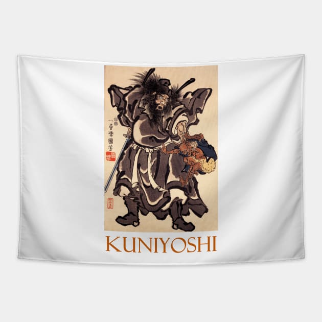 Shoki and Demon by Utagawa Kuniyoshi Tapestry by Naves