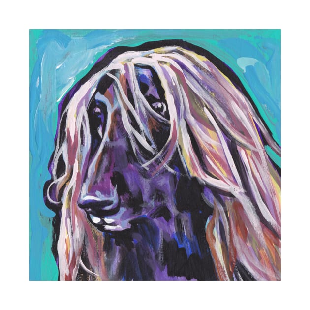 Afghan Hound Dog Bright colorful pop dog art by bentnotbroken11