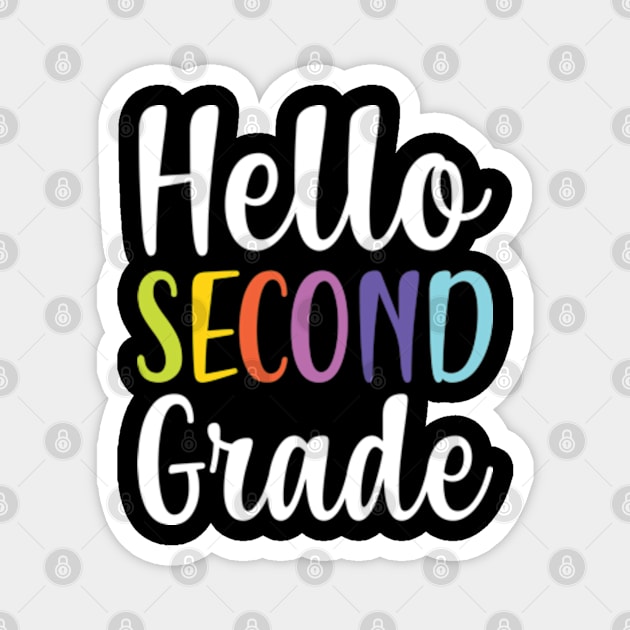 Hello Second Grade 2nd Grade Student Magnet by JaiStore