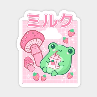 A Retro Harajuku Tale of a Cute Strawberry Frog, Anime Milk Box, and a Korean Pop Pink Senpai Milkshake Magnet