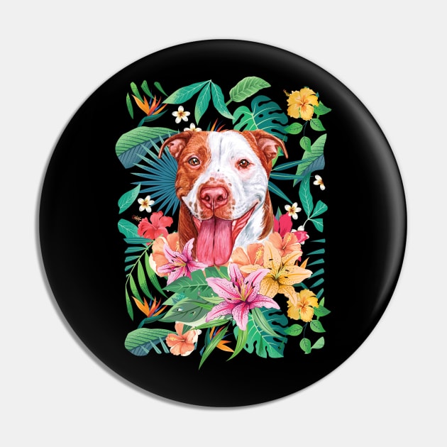Tropical Red Pit Bull Pitbull 4 Pin by LulululuPainting