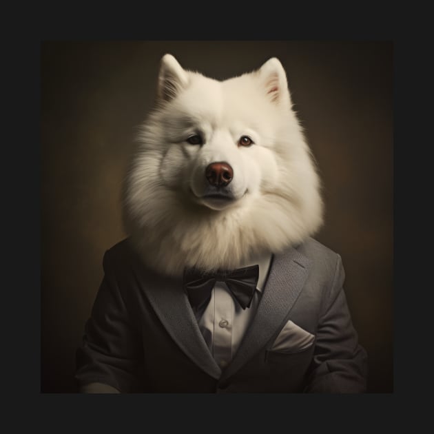 Samoyed Dog in Suit by Merchgard