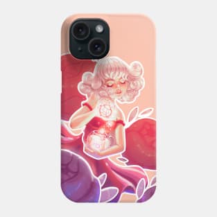 Women with a teapot and perfume of roses Phone Case