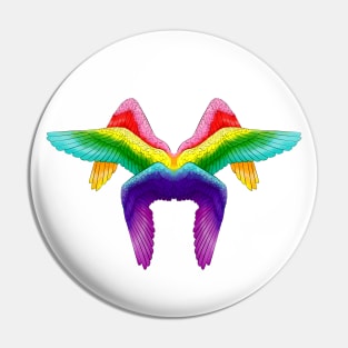 Gay Pride Angel Wings Pin