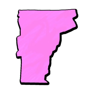 Pink Vermont Outline T-Shirt