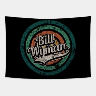 Bill Wyman // Retro Circle Crack Vintage Tapestry