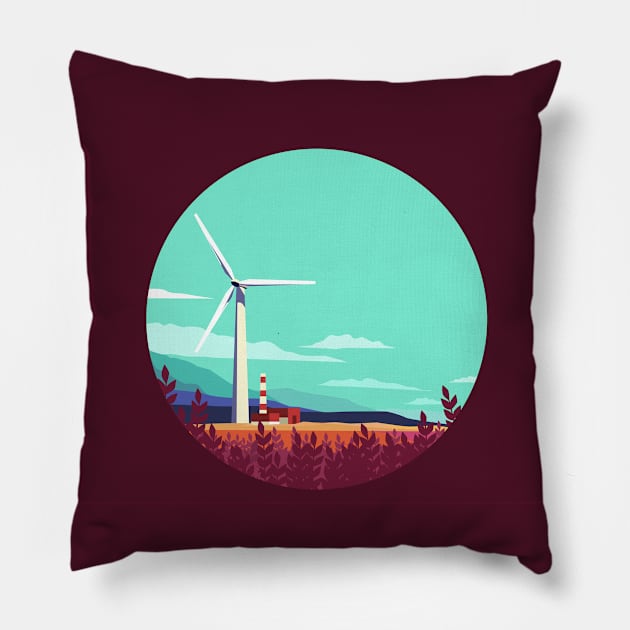 wind turbine energy Pillow by ozant