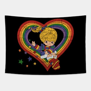 Rainbow Brite With Rainbow Heart Tapestry