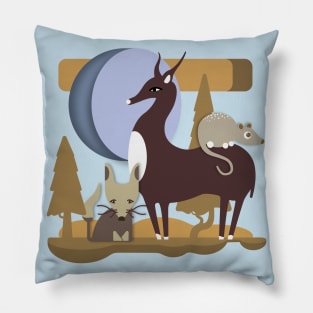 Fox, Deer & Possum Pillow