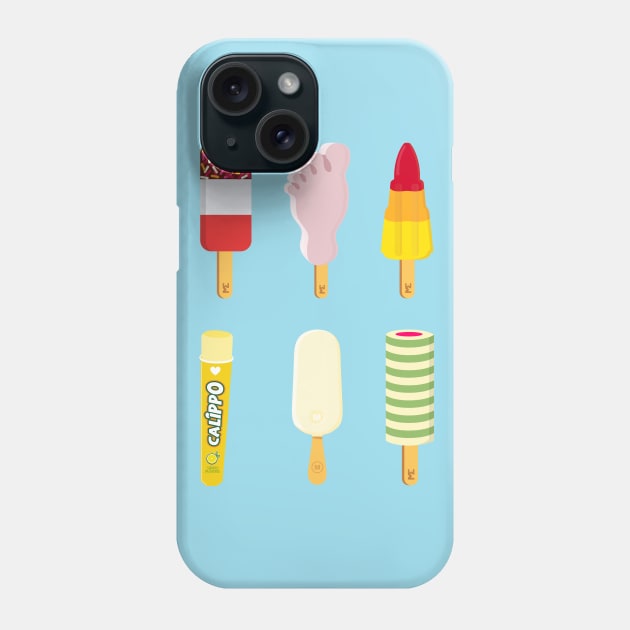 mix of Ice lollies pastel blue background Phone Case by MickeyEdwards