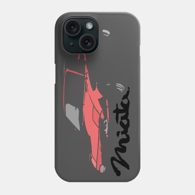 Miata MX5 I NA Red Cutout Phone Case by CharlieCreator