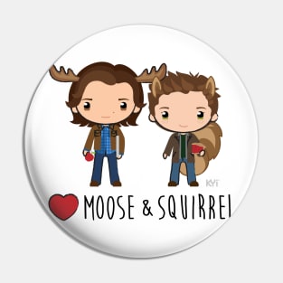 Love Moose & Squirrel - Supernatural Pin