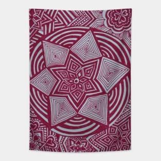 Ruby Red Snowflakes Tapestry