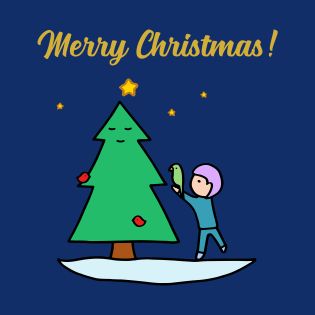 Merry Christmas - Sustainable Tree (Dark Blue) by ImperfectLife