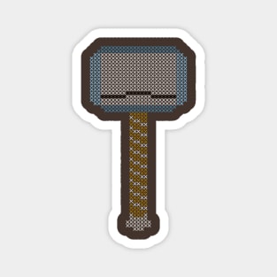 Thor Hammer Cross Stitch Magnet