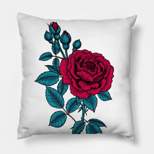 Red rose Pillow by katerinamk